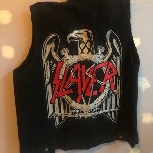 Slayer official black denim battle vest
